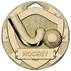 Gold Mini Shield Hockey Medal 50mm