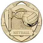 Gold Mini Shield Netball Medal 50mm