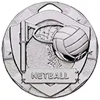 Silver Mini Shield Netball Medal 50mm