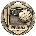 Bronze Mini Shield Netball Medal 50mm