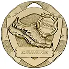 Gold Mini Shield Running Medal 50mm