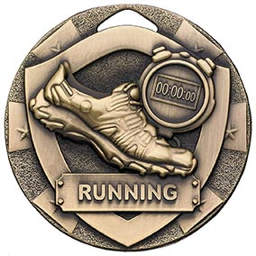 Bronze Mini Shield Running Medal 50mm