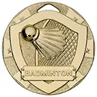 Gold Mini Shield Badminton Medal 50mm