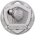 Silver Mini Shield Badminton Medal 50mm