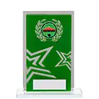 Rectangular Green Silver Star 130mm