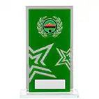 Rectangular Green Silver Star 150mm
