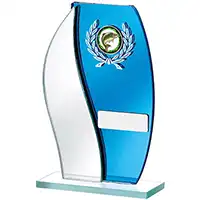 Curved Blue Mirror Glass Award 165mm