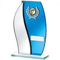 Curved Blue Mirror Glass Award 185mm