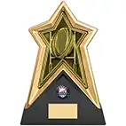 220mm Starforce Gold Black Rugby Trophy