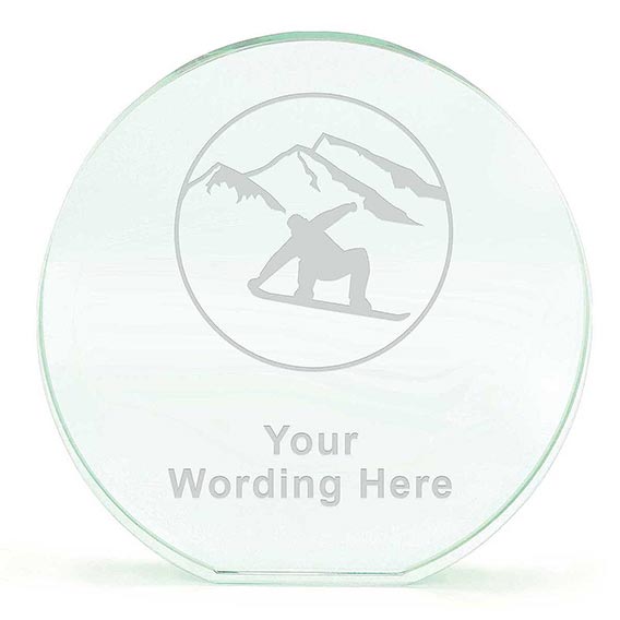 Poppy Jade Glass Snowboarding Award 140mm