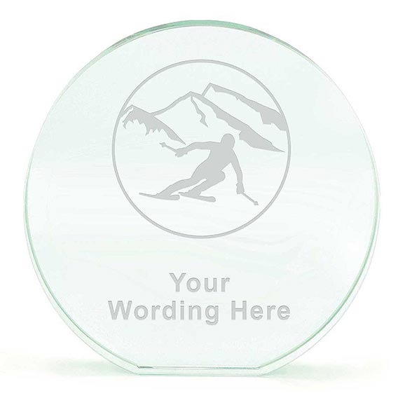 Poppy Jade Glass Skiing Award 120mm