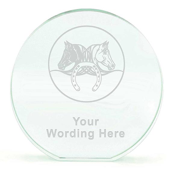 Poppy Jade Glass Equestrian Award 100mm