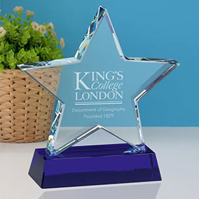 Sapphire Blue Crystal Star Award 18cm