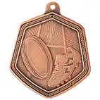 Falcon Rugby Medal Bronze 65mm