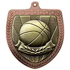 Bronze Cobra Shield Basketball Medal 70mm