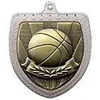 Silver Cobra Shield Basketball Medal 70mm