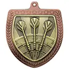 Bronze Cobra Shield Darts Medal 70mm