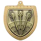 Gold Cobra Shield Darts Medal 70mm