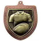 Bronze Cobra Shield Rugby Medal 70mm