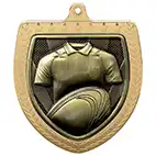 Gold Cobra Shield Rugby Medal 70mm