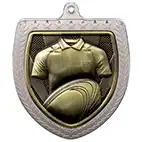 Silver Cobra Shield Rugby Medal 70mm