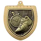 Gold Cobra Shield Running Medal 70mm