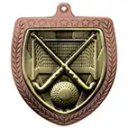 Bronze Cobra Shield Field Hockey Medal 70mm