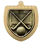 Gold Cobra Shield Field Hockey Medal 70mm