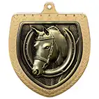 Gold Cobra Shield Equestrian Medal 70mm