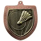 Bronze Cobra Shield Badminton Medal 70mm