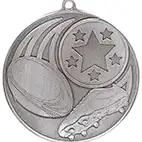 Iconic Silver Rugby Medal 55mm