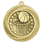 Gold Superstar Basketball Medal 60mm