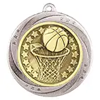 Silver Superstar Basketball Medal 60mm