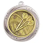 Silver Superstar Darts Medal 60mm