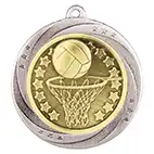 Silver Superstar Netball Medal 60mm