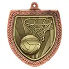 Bronze Cobra Shield Netball Medal 70mm