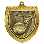 Gold Cobra Shield Netball Medal 70mm