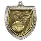 Silver Cobra Shield Netball Medal 70mm