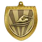 Gold Cobra Shield Swimming Medal 70mm