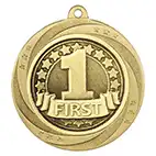 Gold Superstar 1st Place Medal 60mm