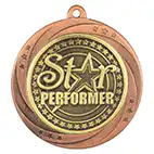 Bronze Superstar Star Performer Medal 60mm