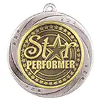 Silver Superstar Star Performer Medal 60mm