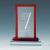 20cm Red Edge Glass Plaque - view 1