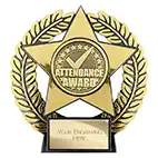 Emperor Star Gold Attendance Award Plaque