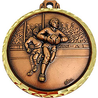 Bronze Rugby Run Medals 60mm