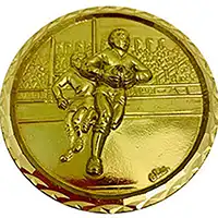 Gold Rugby Run Medals 60mm