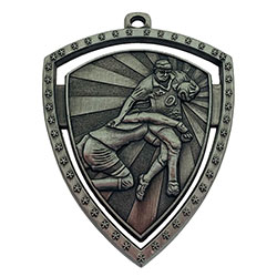 Silver Shield Rugby Medal 60mm